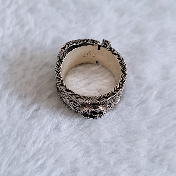 Authentic Gucci Garden Sliver Oxidised Buckle Ring With interlocking G LOGO - Picture 9 of 16